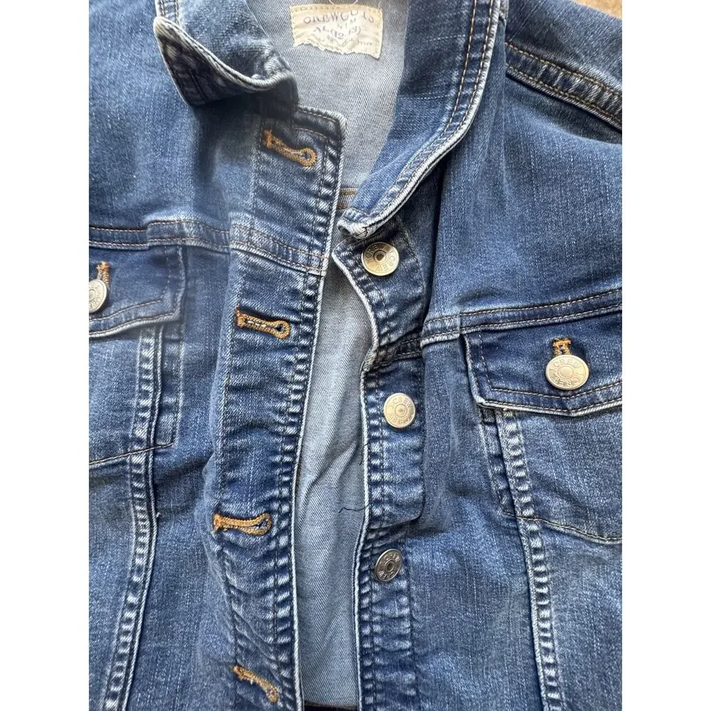 Crewcuts J.Crew Girls Denim Jean Jacket Sz 12-13 XL Faded Medium Wash Trucker